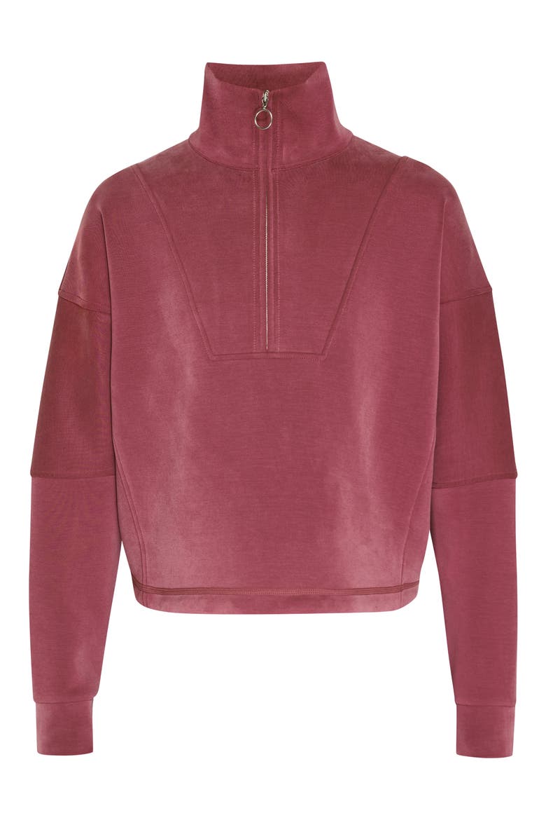 Half Zip Fleece Pullover, Alternate, color, VAMP RED