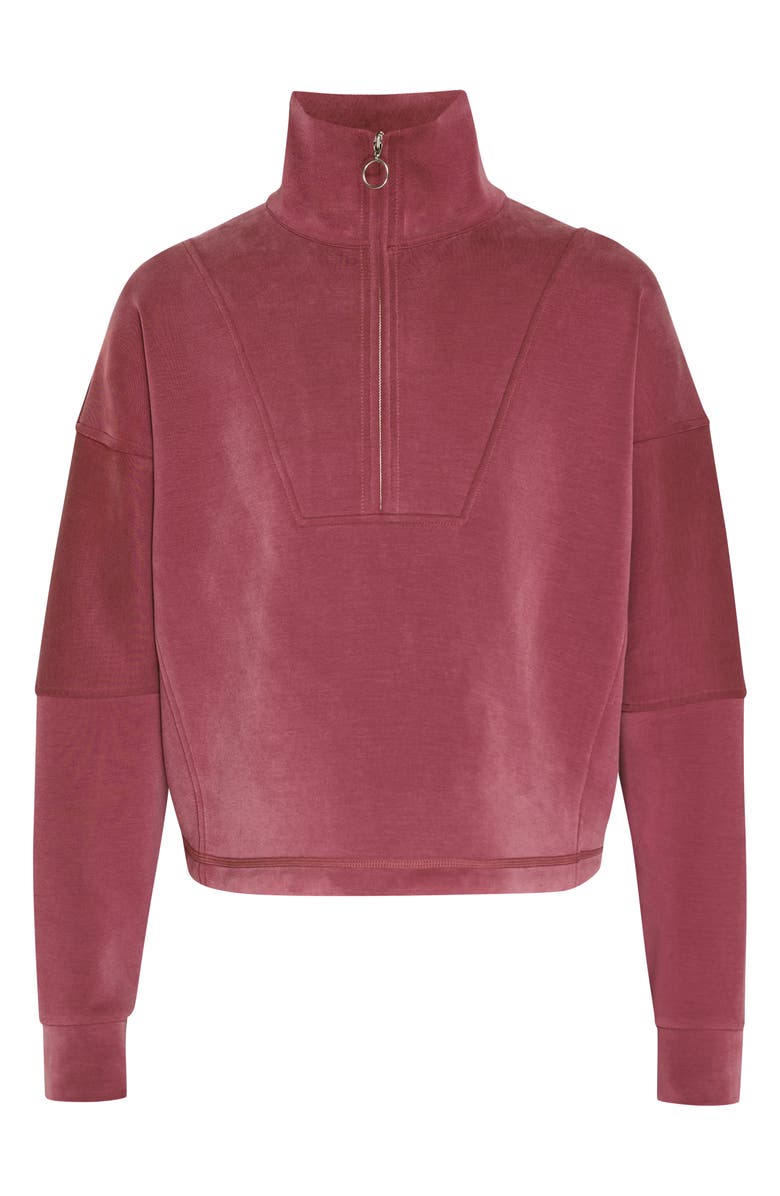 Sweaty Betty Half Zip Fleece Pullover, Alternate, color, Vamp Red
