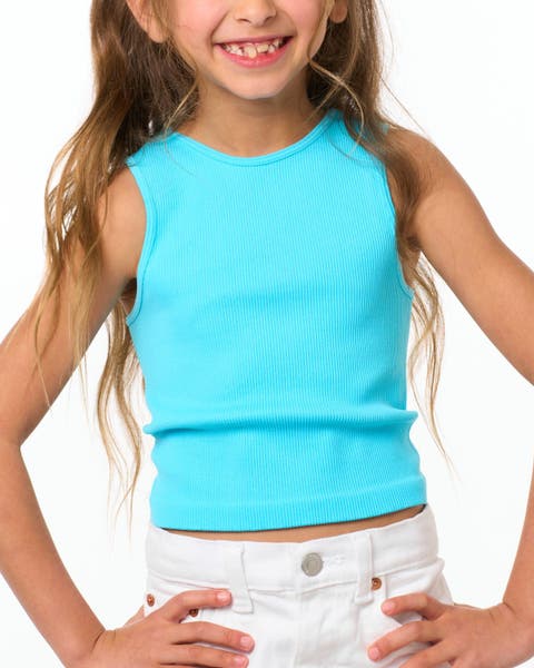 Littles ribbed crop sport tank top