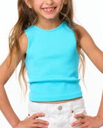 Malibu Sugar Littles ribbed crop sport tank top