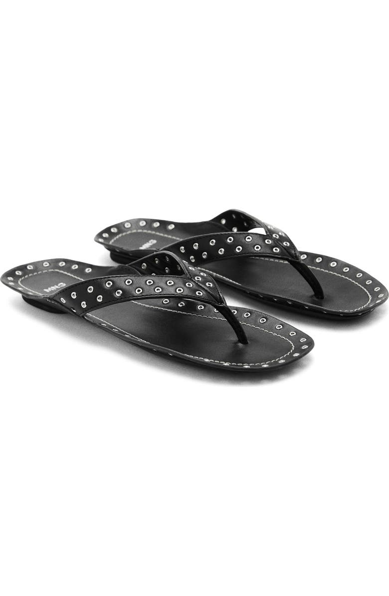 MANGO Grommet Flip Flop, Main, color, Black