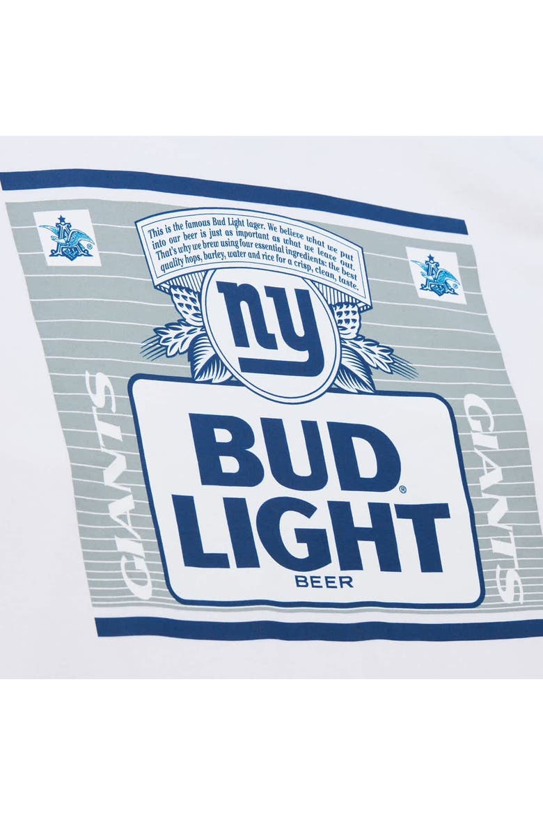 Men's Mitchell & Ness x Bud Light White New York Giants The Crest Pullover Sweatshirt, Alternate, color, White