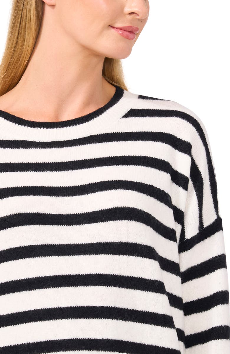 CeCe Stripe Boxy Crewneck Sweater, Alternate, color, 
