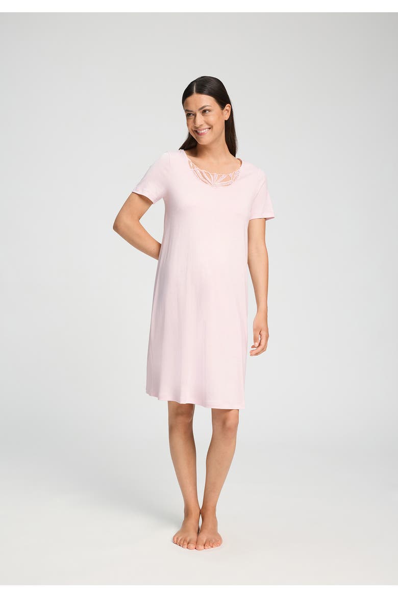 Rosaria Embroidered Cotton Nightgown, Alternate, color, Rose Bath