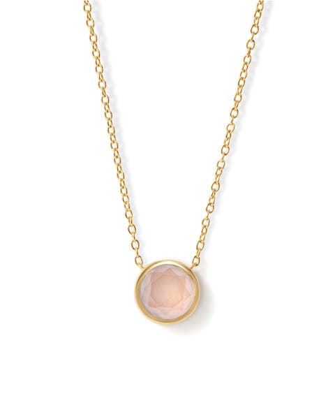 Gold Luna Pink Quartzite Necklace