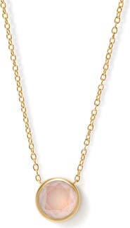 Astley Clarke Gold Luna Pink Quartzite Necklace