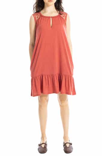 Lace Trim Sleeveless Trapeze Dress