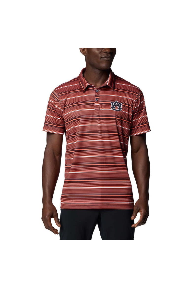 Men's Columbia Orange Auburn Tigers PFG Super Terminal Tackle™ Omni-Shade™ Stripe Polo, Main, color, Orange