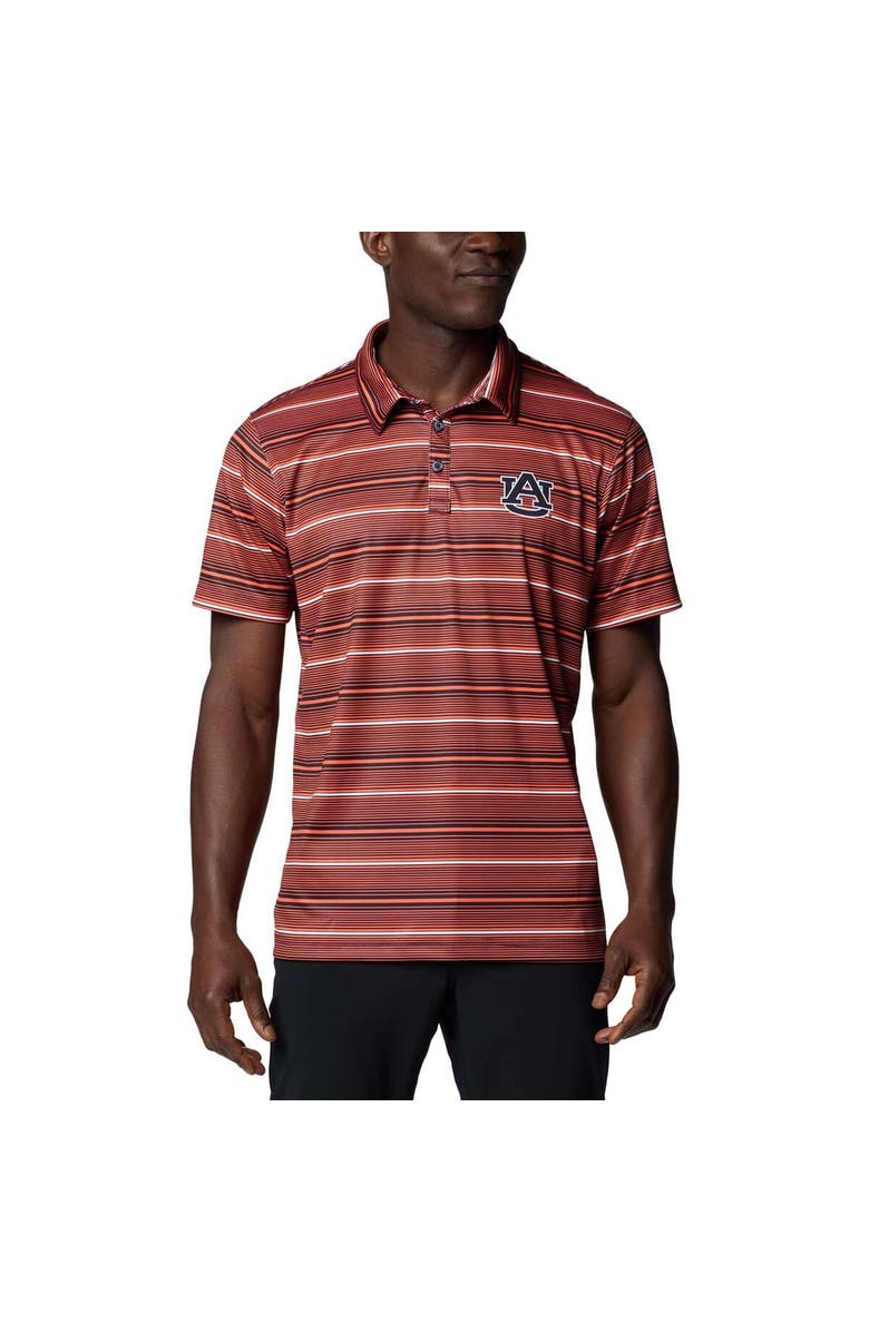 Columbia Men's Columbia Orange Auburn Tigers PFG Super Terminal Tackle<sup>™</sup> Omni-Shade<sup>™</sup> Stripe Polo, Main, color, Orange