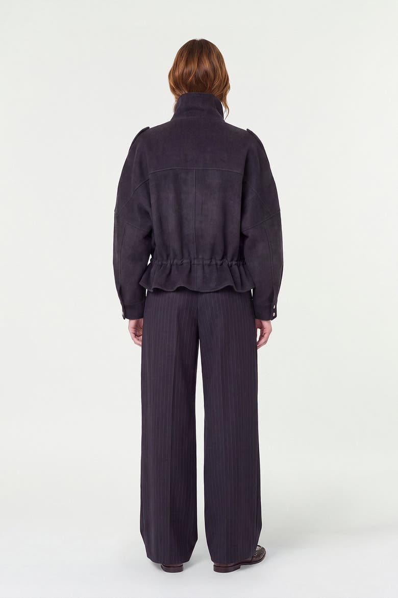 Ciara Drawcord Blouson Jacket, Alternate, color, CARBON