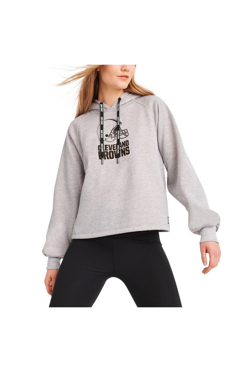 DKNY SPORT Women's DKNY Sport Heather Gray Cleveland Browns Debbie Dolman Raglan Pullover Hoodie, Alternate, color, Heather Gray