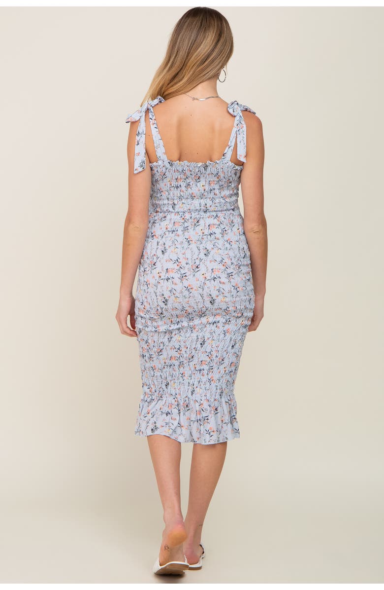 PinkBlush Floral Smocked Fitted Dress, Alternate, color, Light Blue