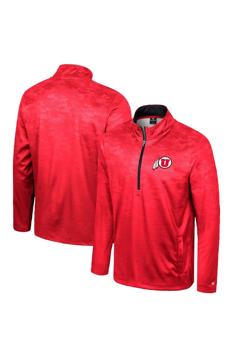 COLOSSEUM Men's Colosseum  Red Utah Utes The Machine Half-Zip Jacket, Main, color, Red