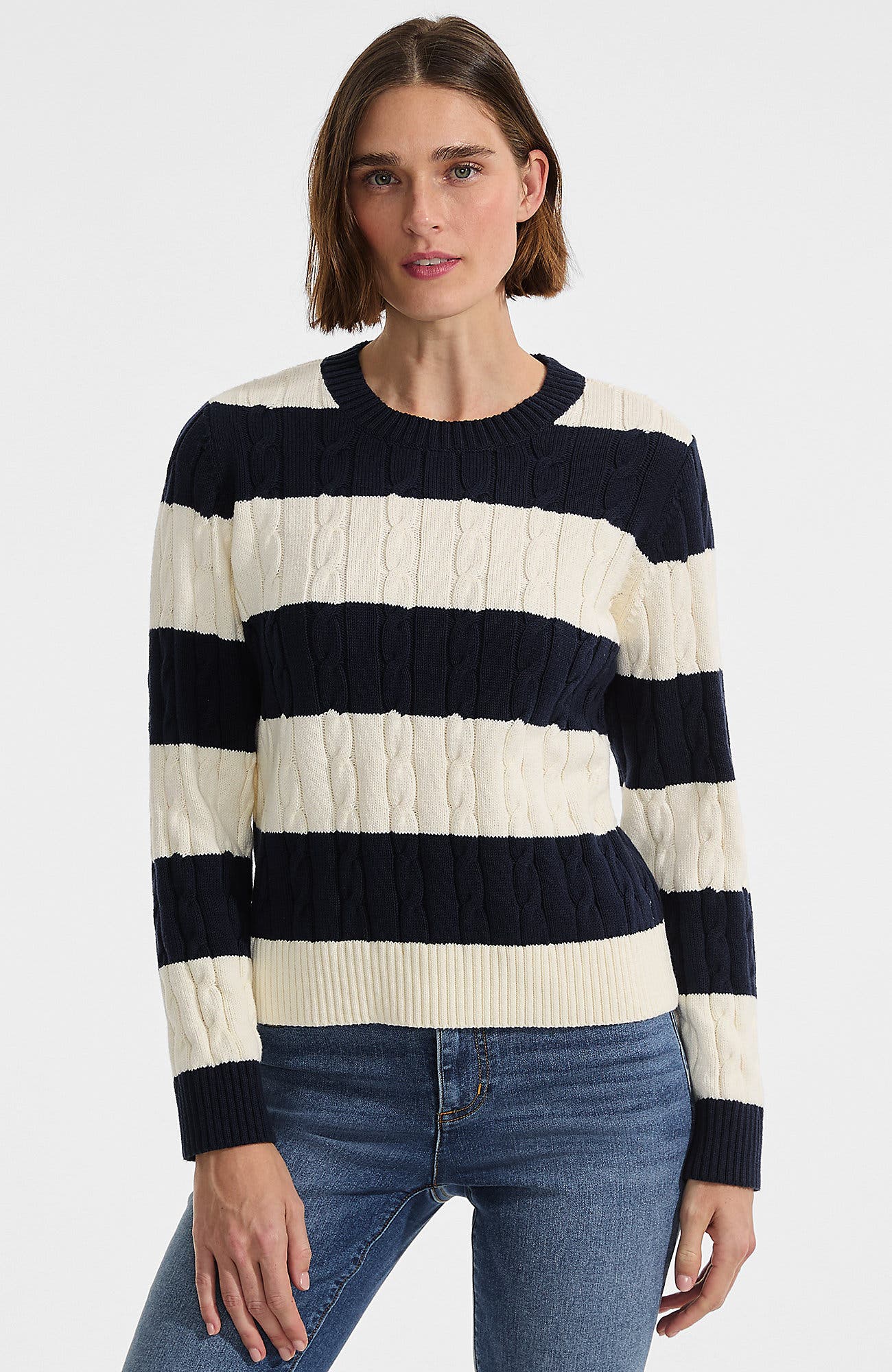 Cotton Cable Drifter Crewneck Sweater - image 3