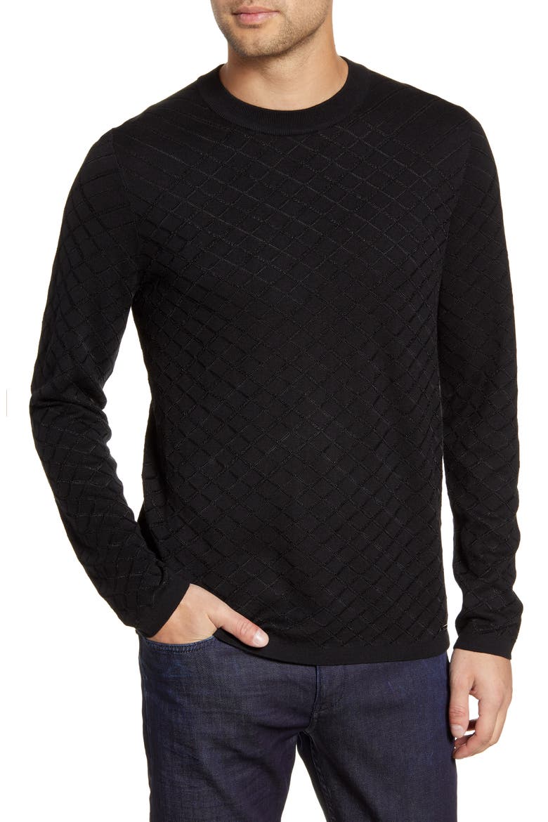 Scamun Slim Fit Sweater, Main, color, BLACK