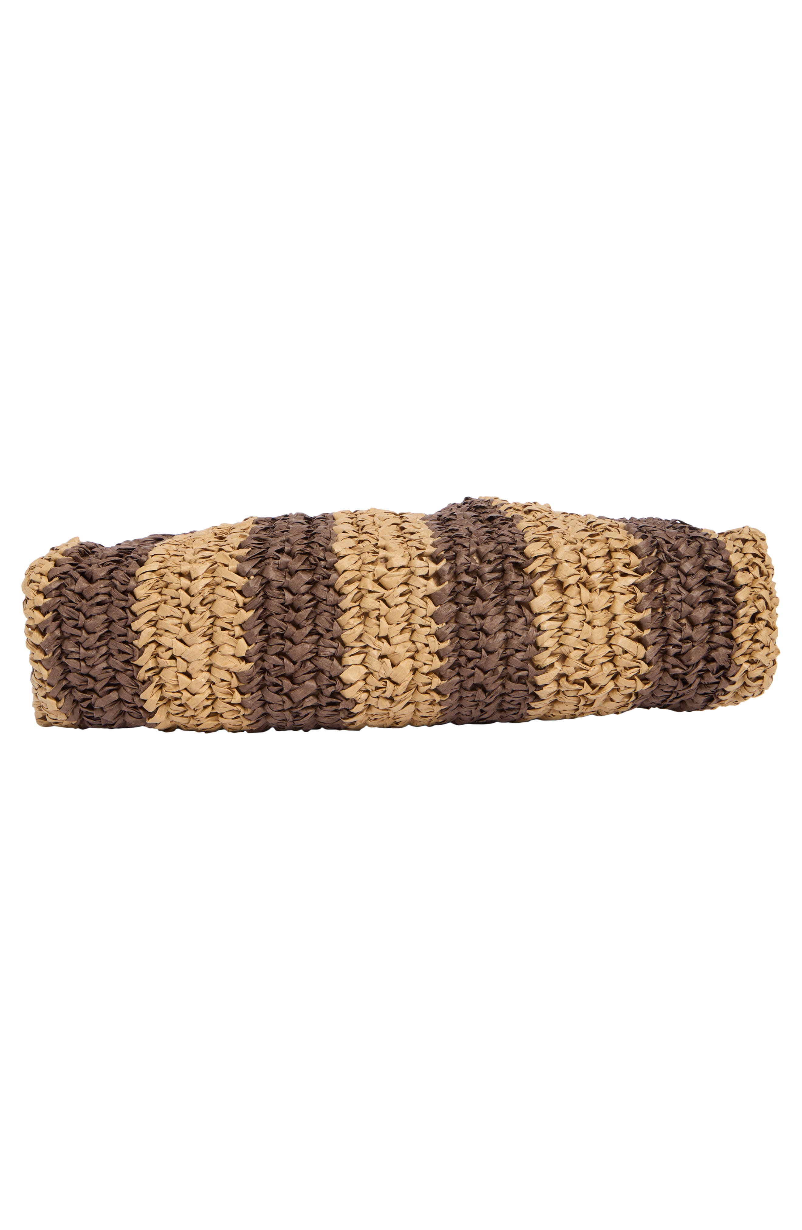 Collection XIIX Stripe Raffia Clutch, Alternate, color, Natural Brown