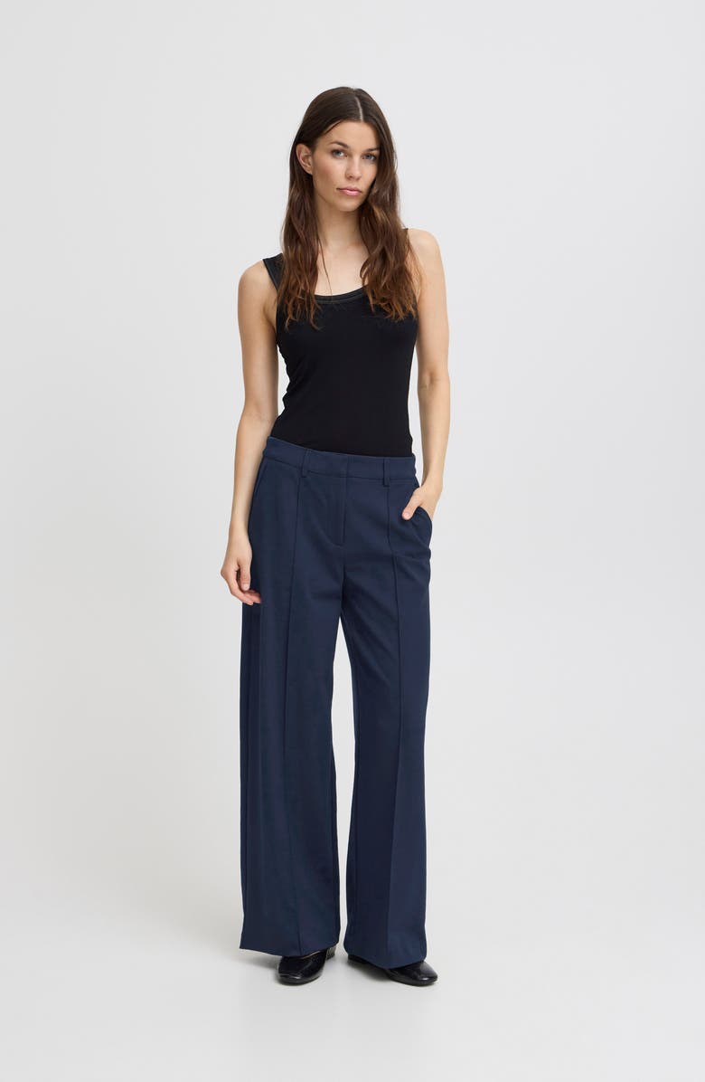 ICHI Wide Leg Pants, Alternate, color, Total Eclipse