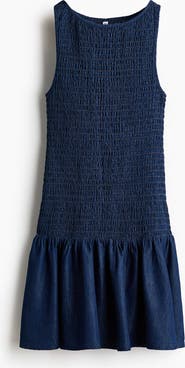H&M Smocked Denim Dress