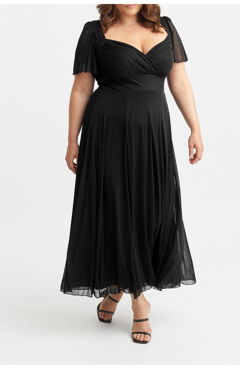 Scarlett & Jo Kemi Solid Bolero Wrap Bodice Maxi Gown, Alternate, color, Solid Black