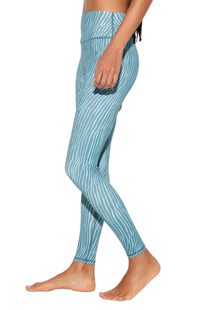 Spiritual Gangster Making Waves Lotus Leggings, Alternate, color, Cabana Blue