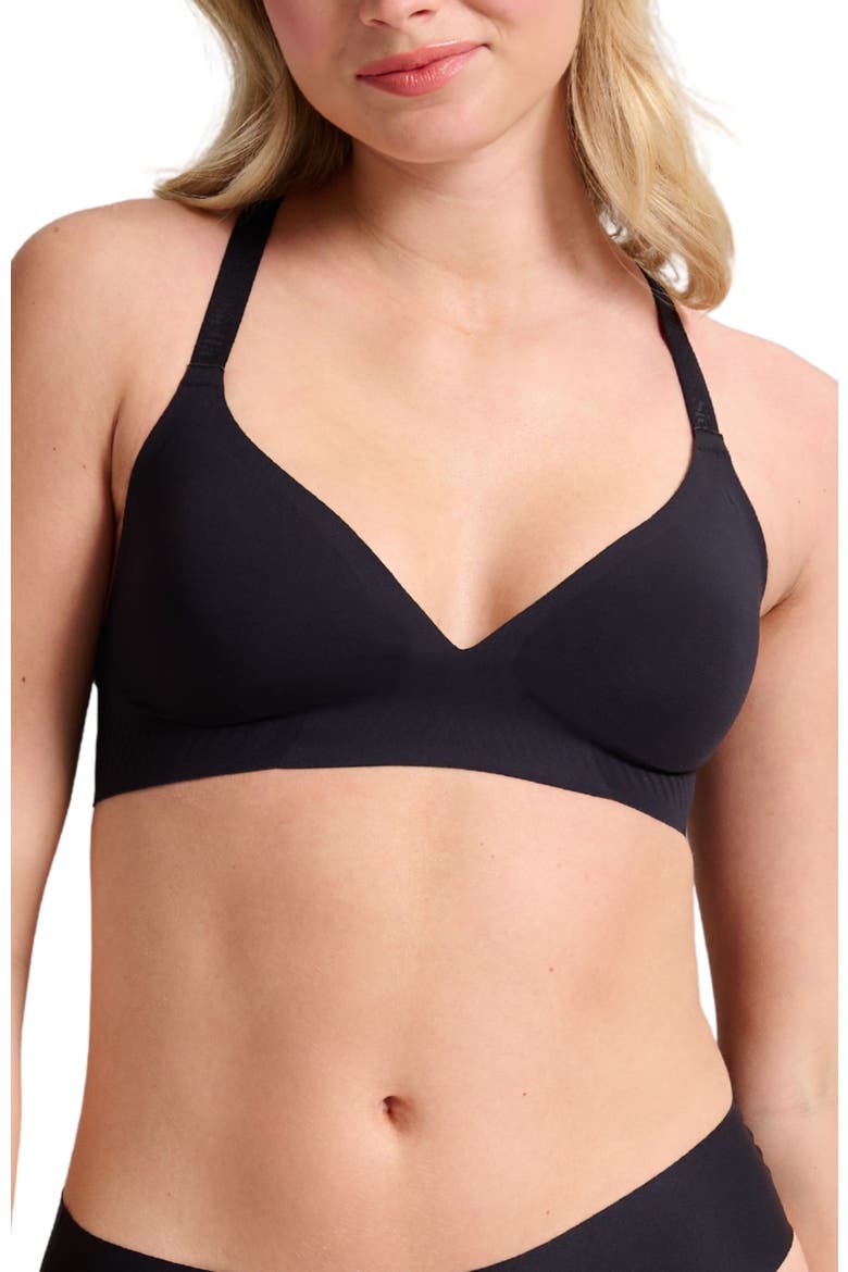 No-Show Triangle Seamless Bra, Main, color, Black