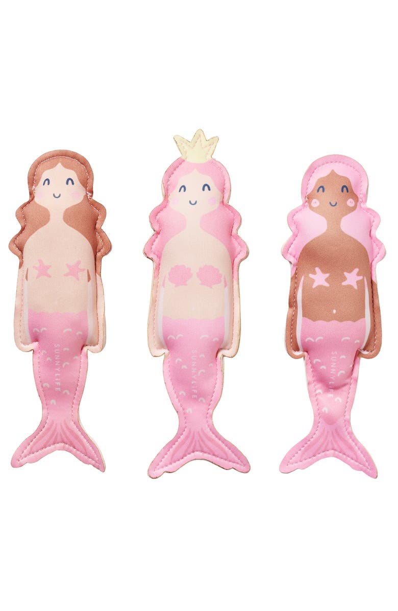 Sunnylife Dive Buddies Ocean Treasure Rose 3Pk, Mermaid Pool Toys, Kids 6+, Main, color, 