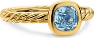 David Yurman Mercer 18k Gold Blue Topaz Cable Ring