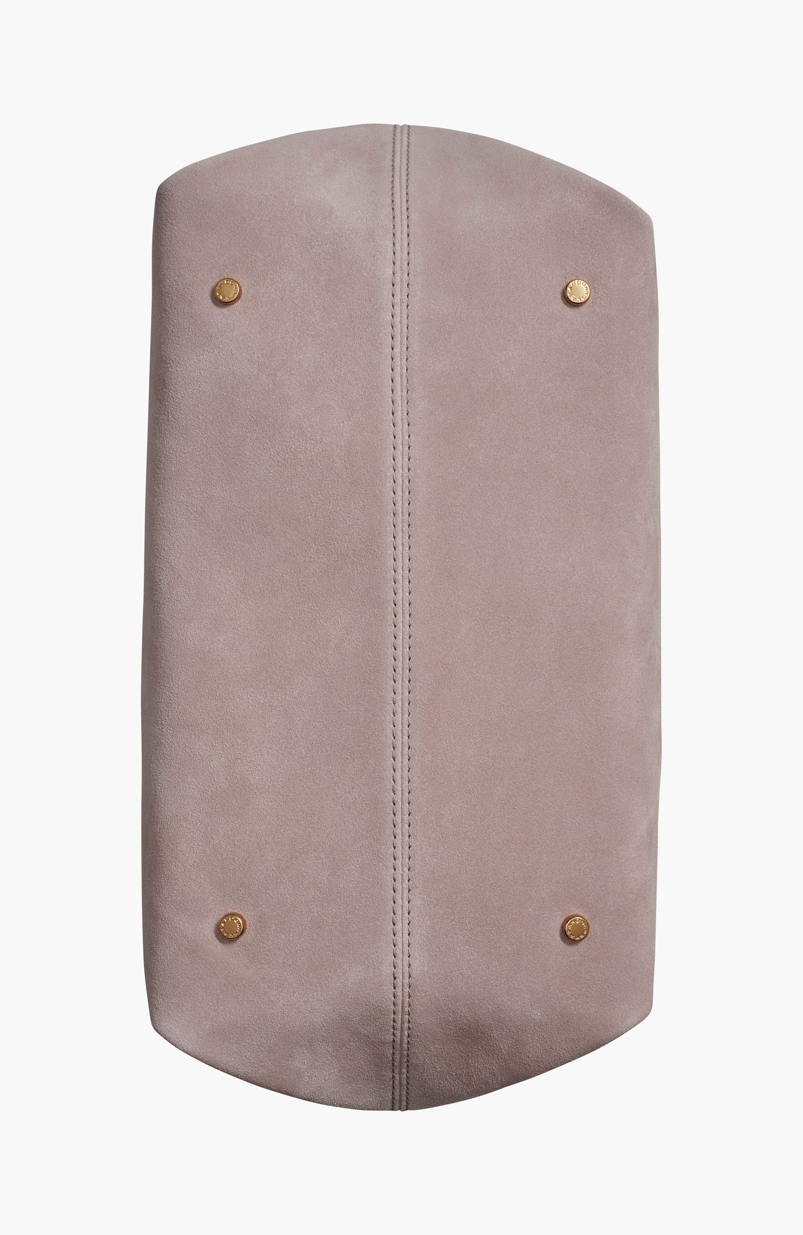 Donna Karan New York Georgette Suede Shoulder, Alternate, color, Shadow Grey