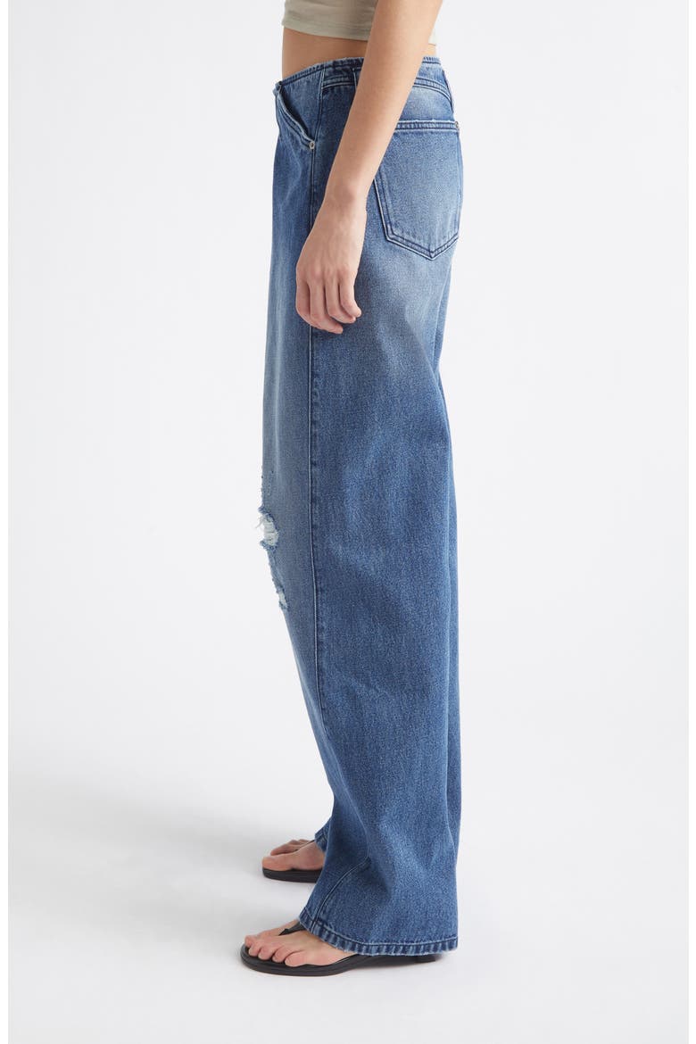 Lonati Ripped Cotton Straight Leg Jeans, Alternate, color, DENIM