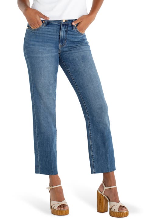 Kennedy Raw Hem Ankle Straight Leg Jeans (Newport Beach)