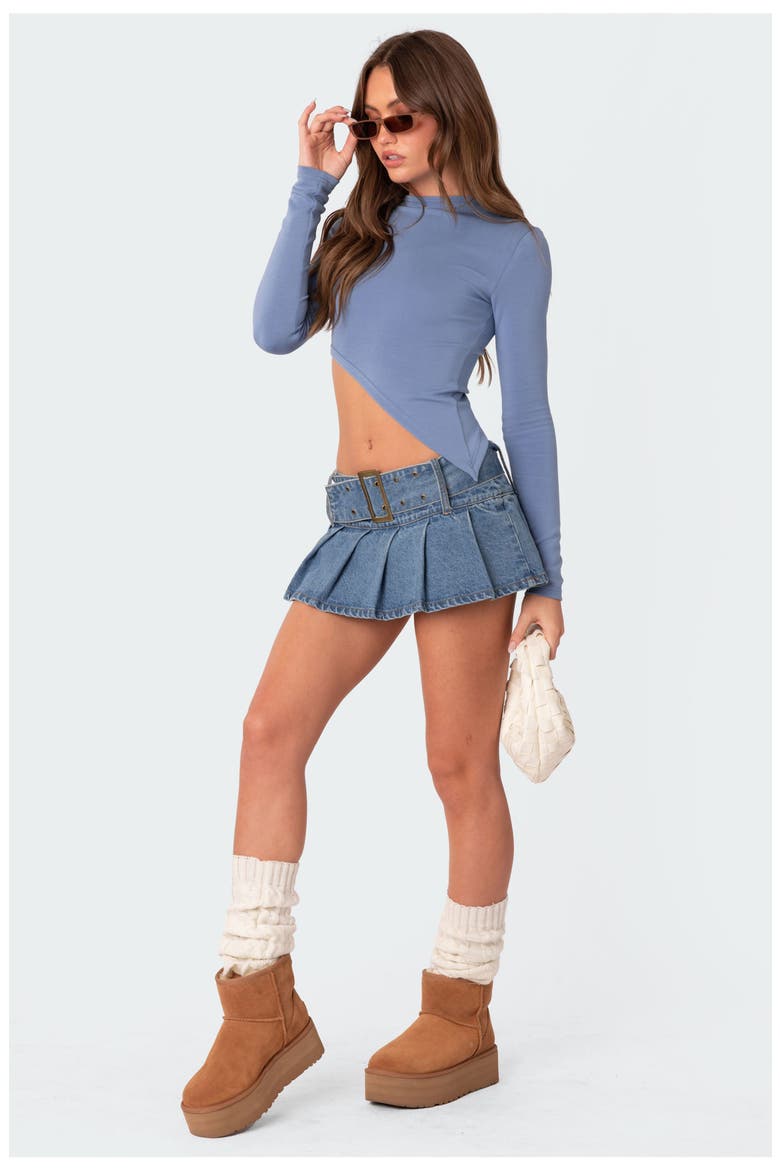 Riza Asymmetric Long Sleeve Top, Alternate, color, BLUE
