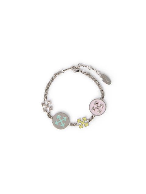 Women's Silver Arrow Button Bracelet