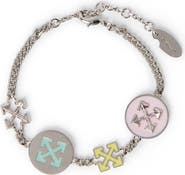 OFF WHITE Women's Silver Arrow Button Bracelet