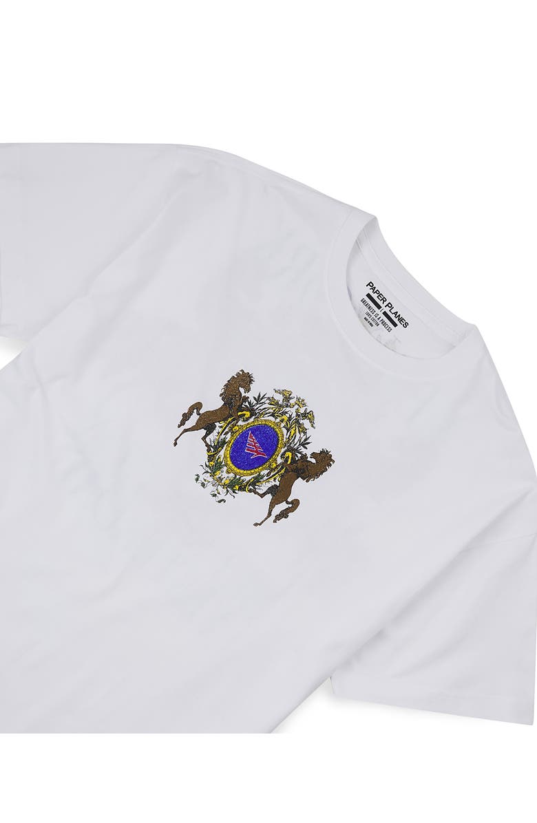 PAPER PLANES Planes Crest Cotton Graphic T-Shirt, Alternate, color, White
