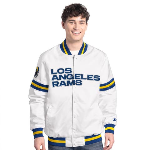 Men's Starter  White Los Angeles Rams Scout Full-Snap Varsity Jacket