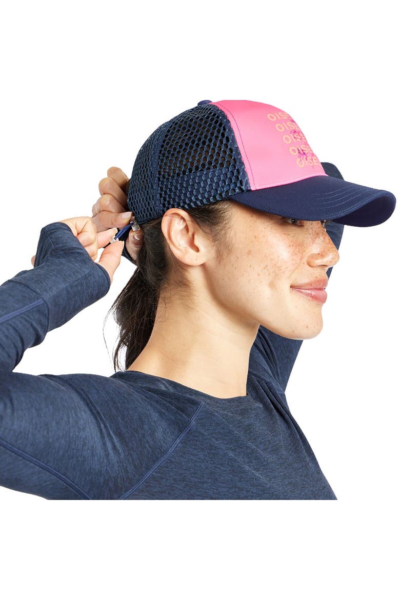 Runner Trucker Hat, Alternate, color, Oiselle on Repeat