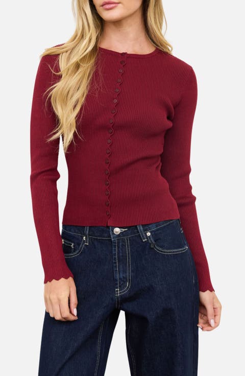 Scalloped Rib Cardigan