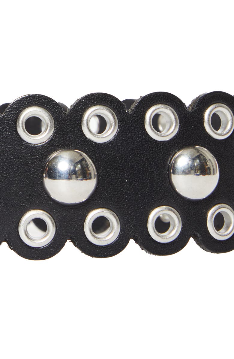 Isabel Marant Zalla Studded Leather Belt, Alternate, color, Black/ Silver