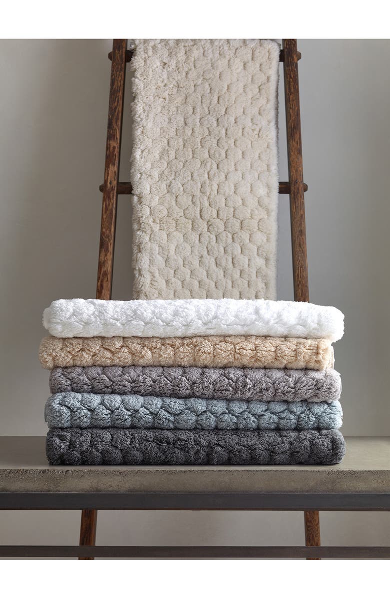 Matouk Lotus Bath Rug, Alternate, color, Charcoal