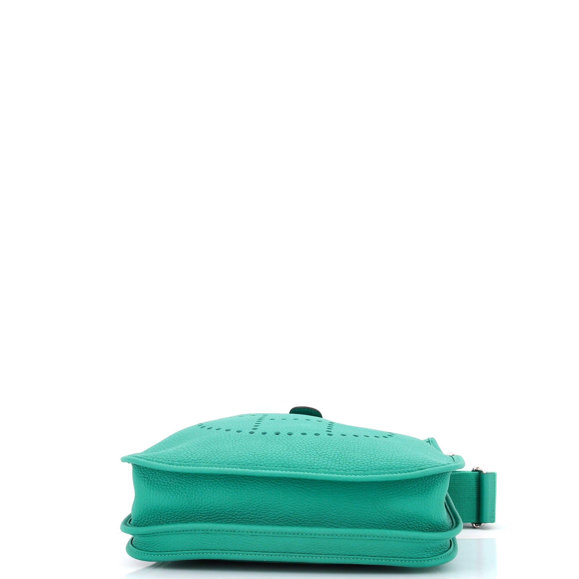 Pre-Owned Hermes Evelyne Bag Gen III Clemence PM, Alternate, color, Vert Verone