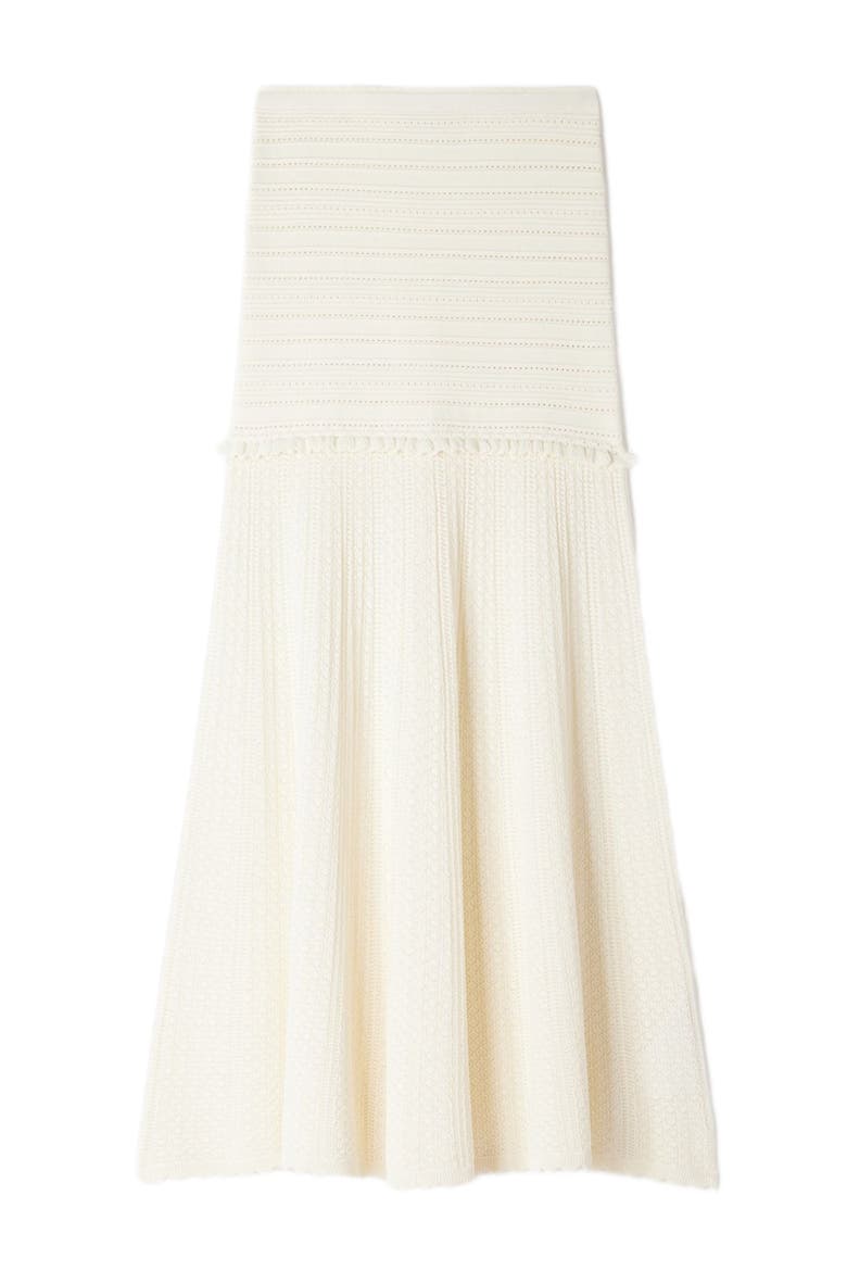 Pointelle knit maxi skirt, Alternate, color, Ecru
