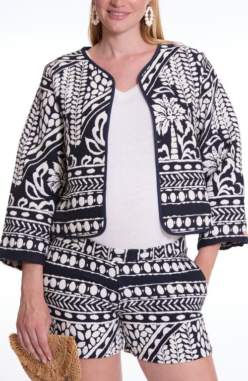 Cache Coeur Java Jacquard Maternity Jacket In Black/white Multi