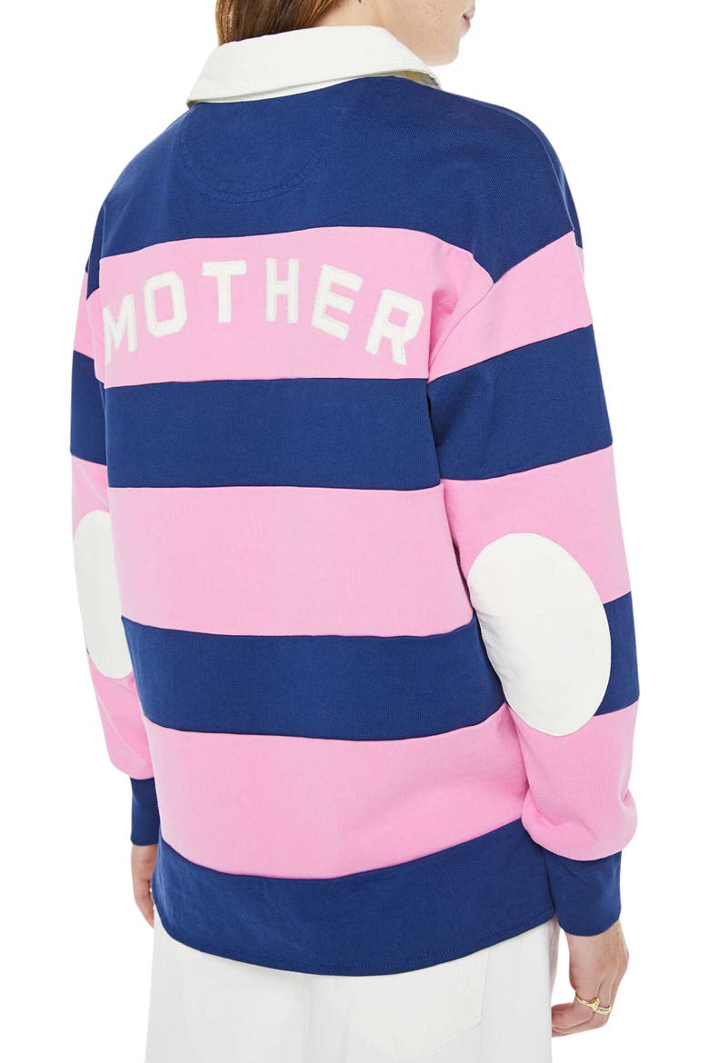 Piece Huddle Cotton Rugby Polo, Alternate, color, ESTATE BLUE AND BEGONIA PINK