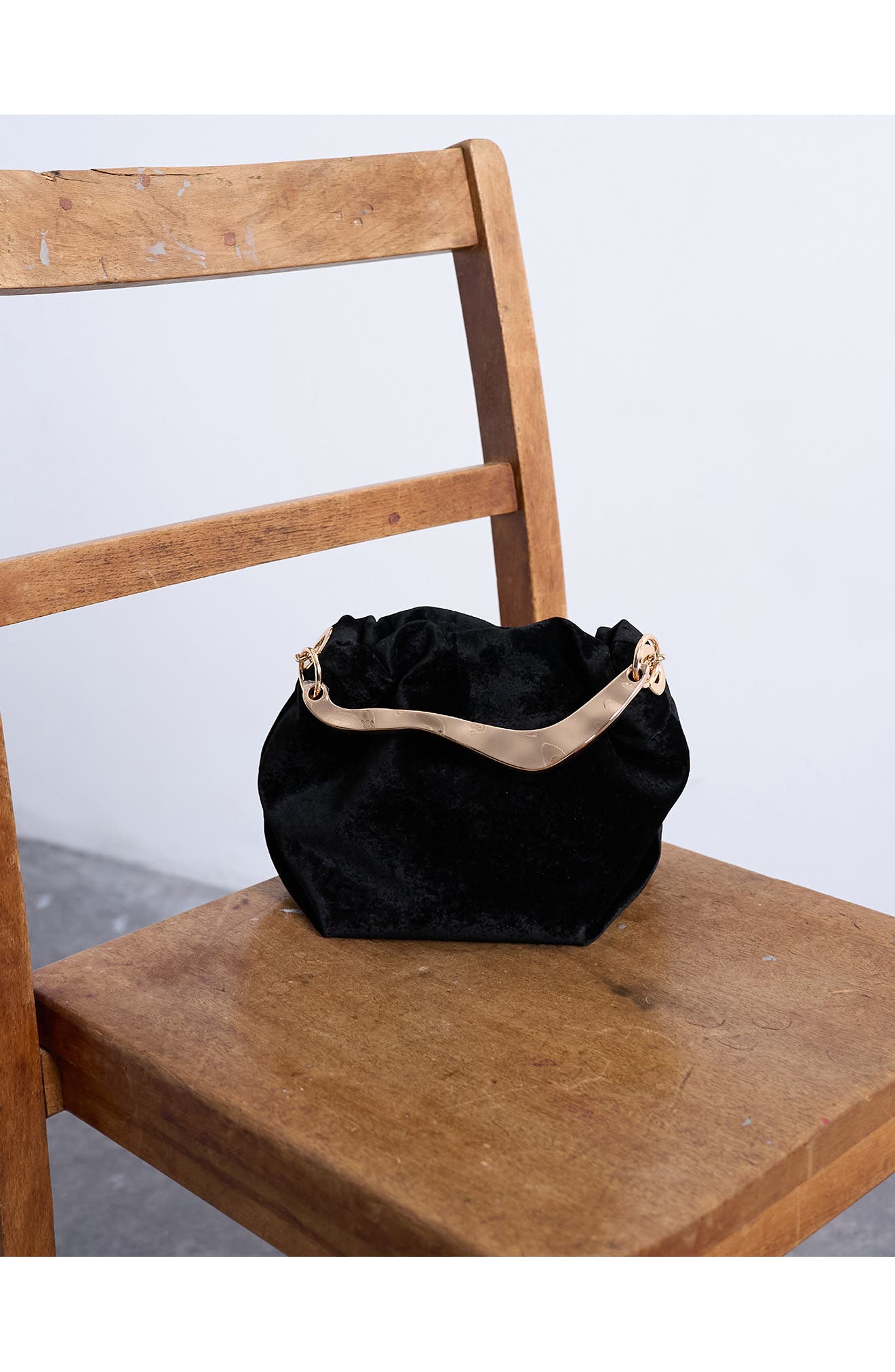 Topshop Velvet Top Handle Bag, Alternate, color, 