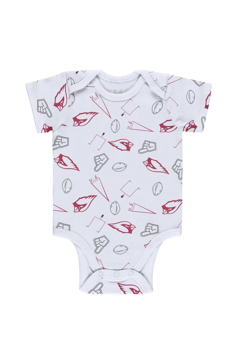 WEAR by Erin Andrews Newborn & Infant WEAR by Erin Andrews Gray/Cardinal/White Arizona Cardinals Three-Piece Turn Me Around Bodysuits & Pant Set, Alternate, color, 