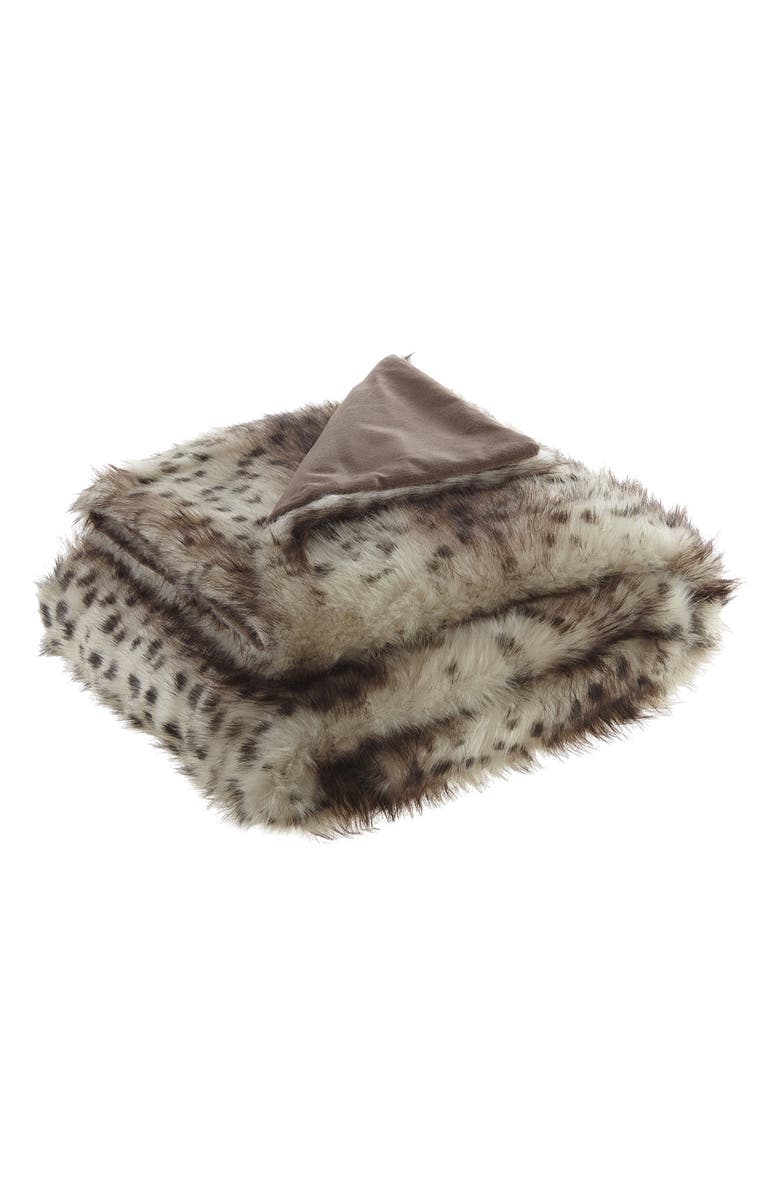 INSPIRED HOME Cheetah Print Faux Fur Throw Blanket, Alternate, color, 