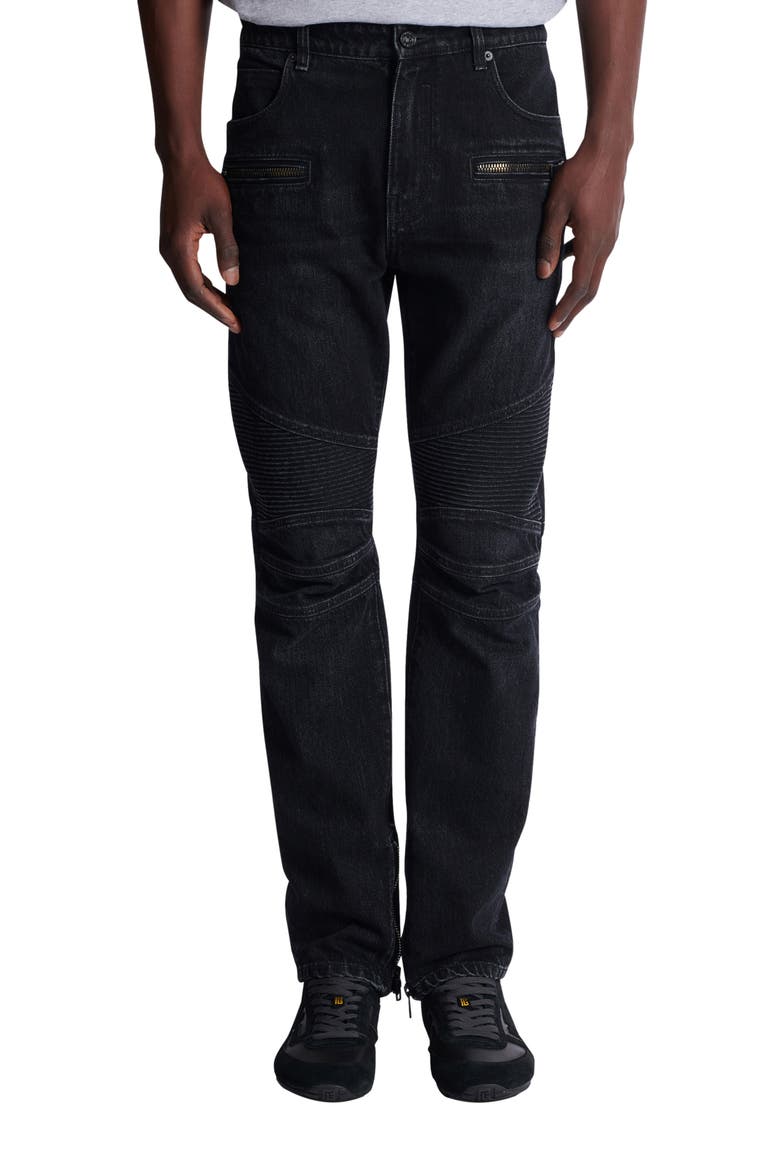 Balmain Biker jeans in black vintage denim (Men) | Nordstrom