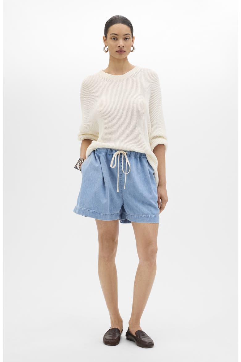 Draped Crew Knit, Main, color, Off White