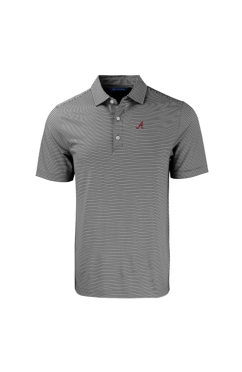Cutter & Buck Men's Cutter & Buck Black/White Alabama Crimson Tide Big & Tall Forge Eco Double Stripe Stretch Recycled Polo, Alternate, color,