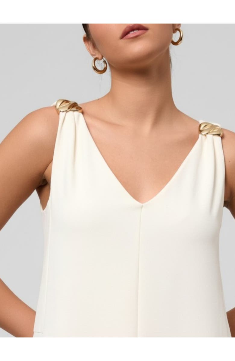 RACHEL Rachel Roy Sleeveless Pearl Romper, Alternate, color, Ivory